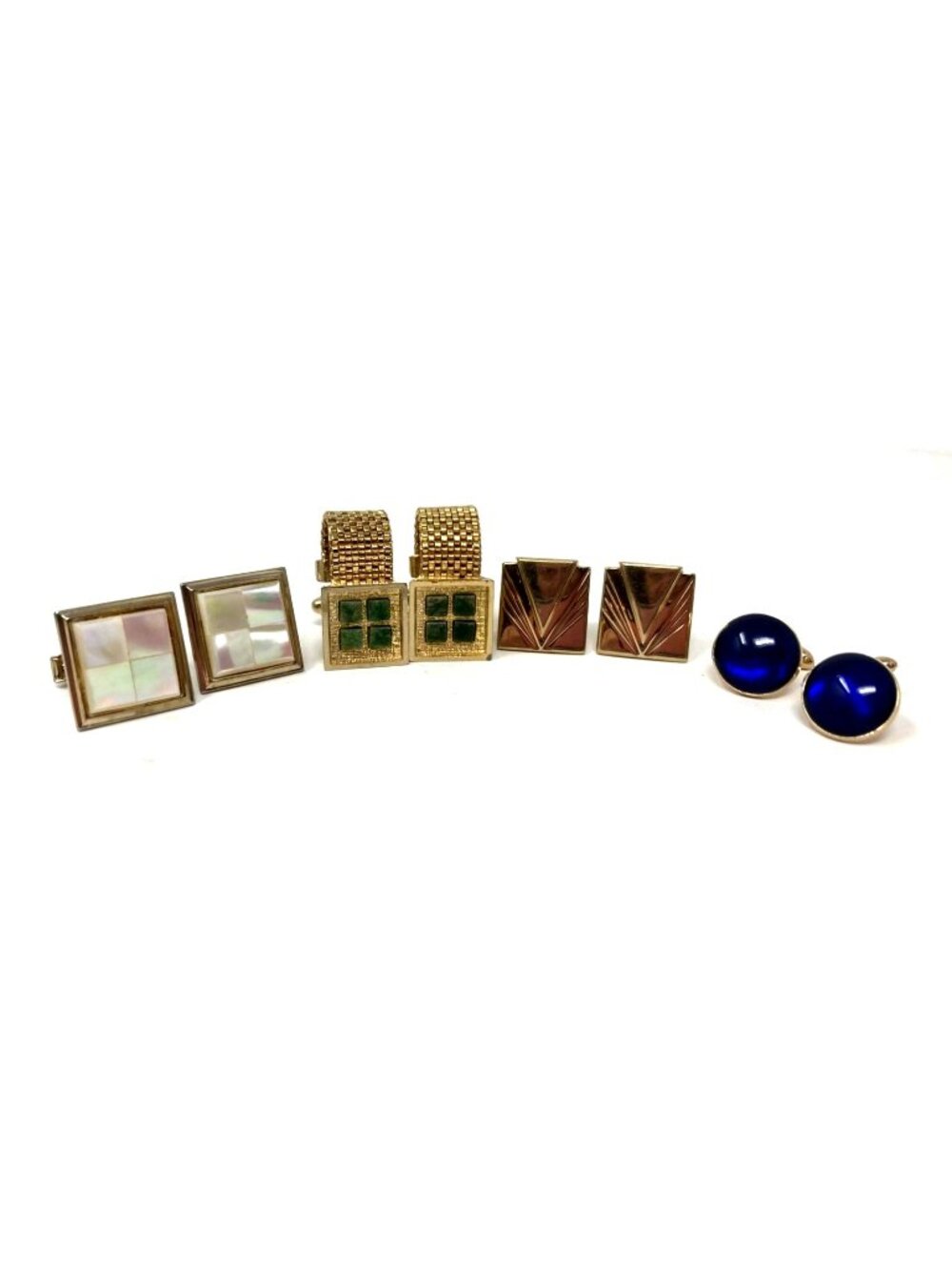 Vintage Dressy Cuff Links - 4 Pair ~ Swank, Mother of Pearl, Jade